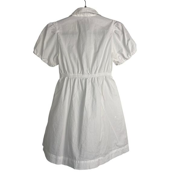J.Crew Factory Petite collared short-sleeve tie-waist mini dress White 0P - Picture 5 of 15